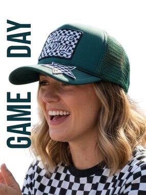 NEW TRUCKER HAT - WITH PATCHES  - GAME DAY - 🧢✨